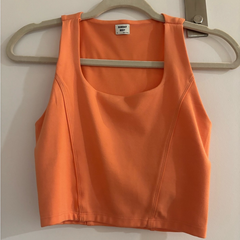 Sunday Best Bright Orange Tank Top